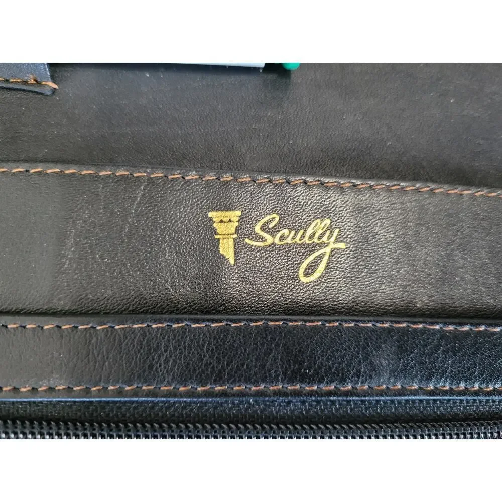 Scully Soft Plonge Black Leather Personal Planner Bag Zip 11 x 13.5 x‎ 2 #8